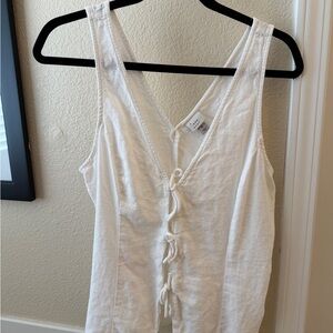 a new day Ivory Lace-Up Tank Top